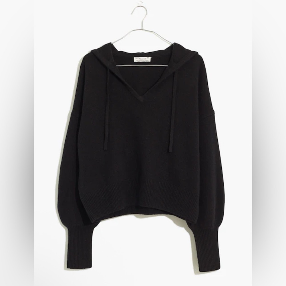 MADEWELL Cashmere Blend Black Hoodie Sweater, XS